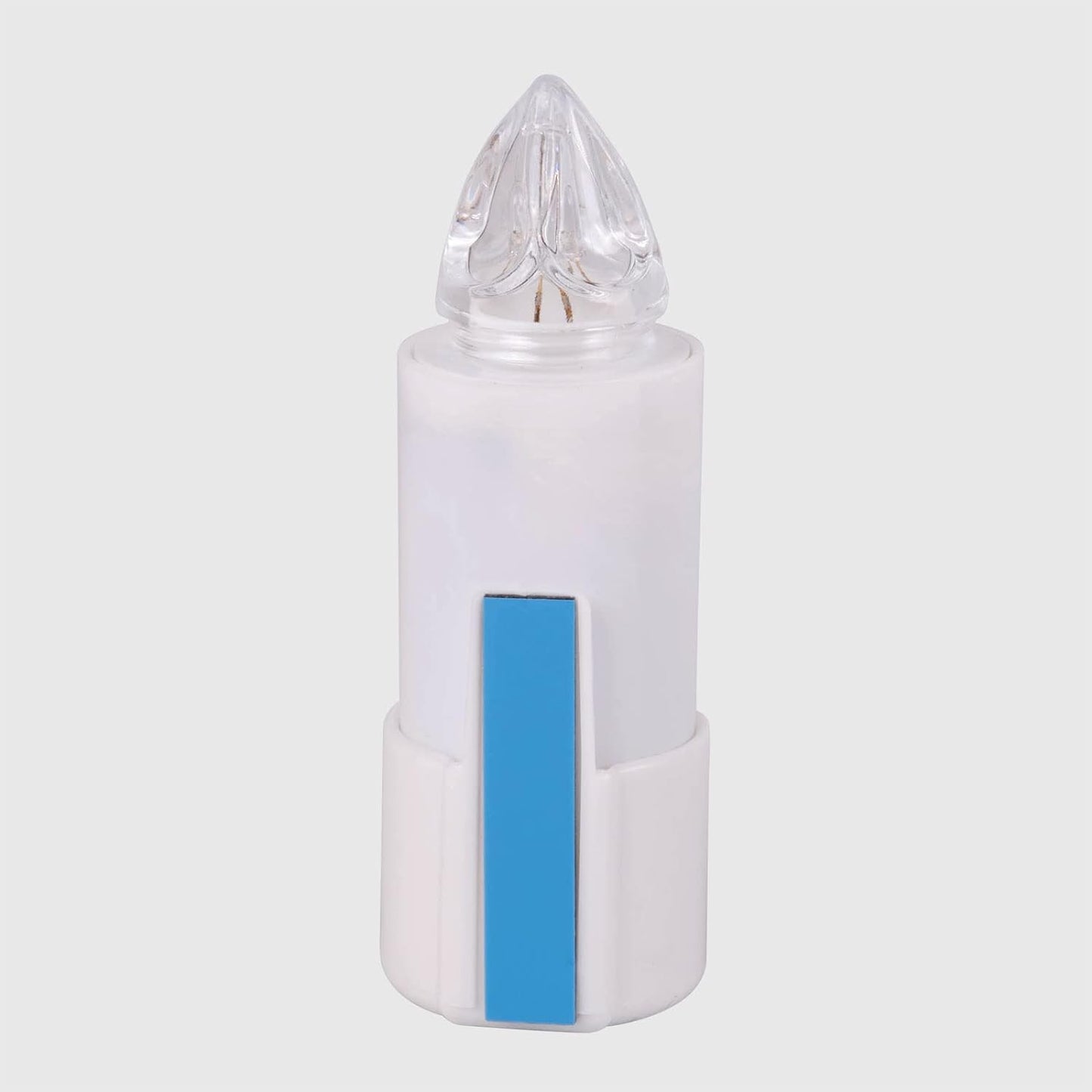 Lumino Elettrico a Led con Supporto Adesivo, Durata 120 Giorni,in Polipropilene, Bianco con Luce Blu Intermittente, 10 x ø3.5 cm