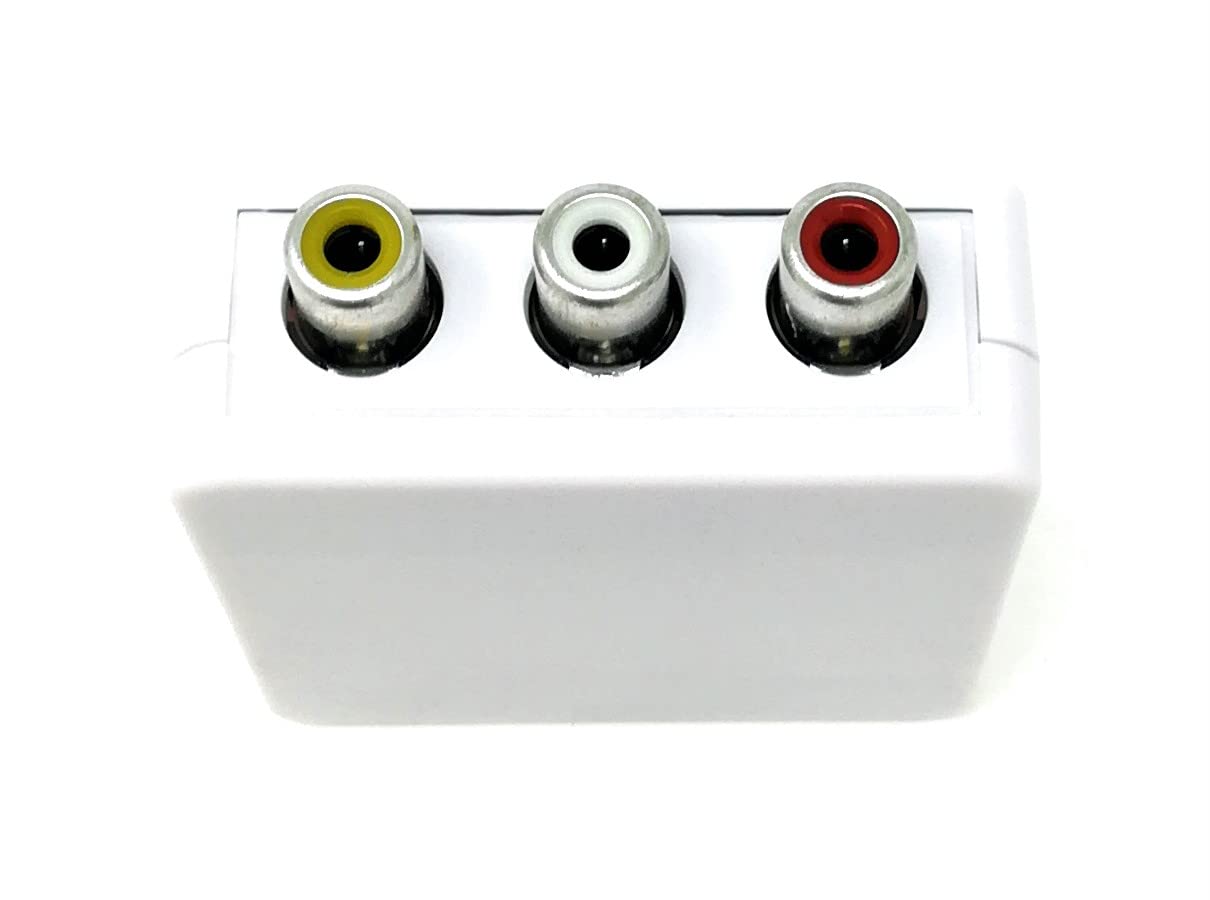 Adattatore HDMI RCA per TV convertitore da HDMI a Segnale AV CVBS RCA Audio Video Pal+NTSC, Bianco
