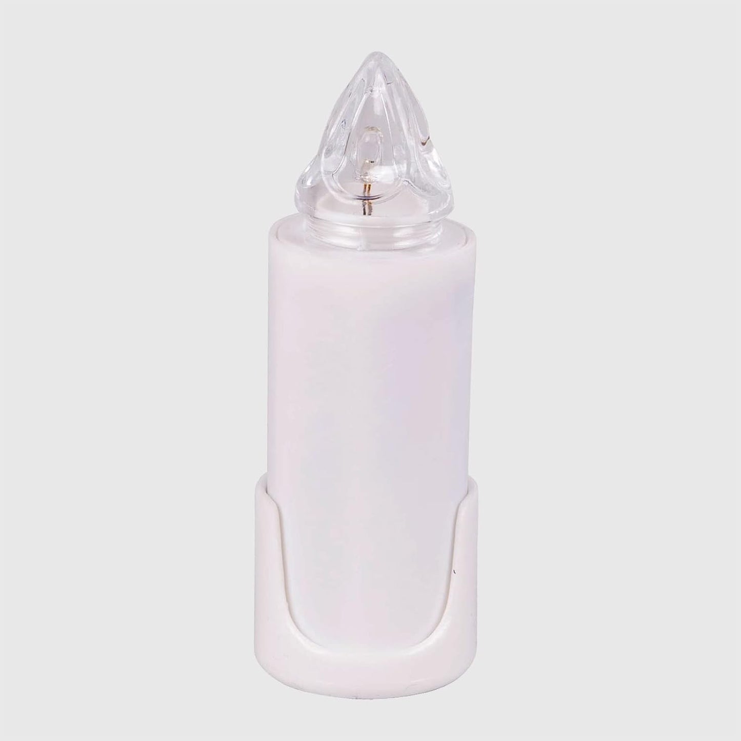 Lumino Elettrico a Led con Supporto Adesivo, Durata 120 Giorni,in Polipropilene, Bianco con Luce Blu Intermittente, 10 x ø3.5 cm