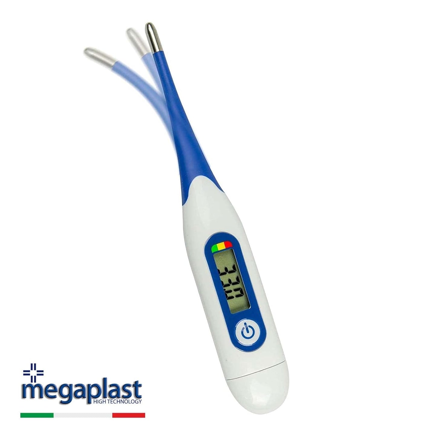 Termometro digitale con punta flessibile e indicatore cromatico, per misurazione febbre, schermo LCD e indicatore sonoro, rilevazione rapida in 30 secondi