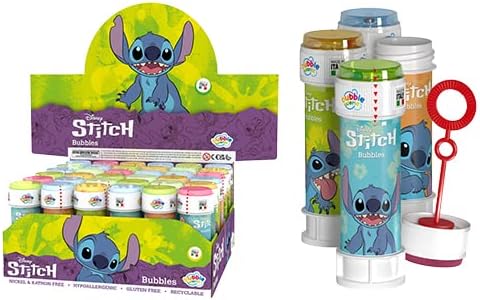 Bolle Di Sapone bambini regalo gadget compleanno Flacone 60 Ml 36 PEZZI Stitch