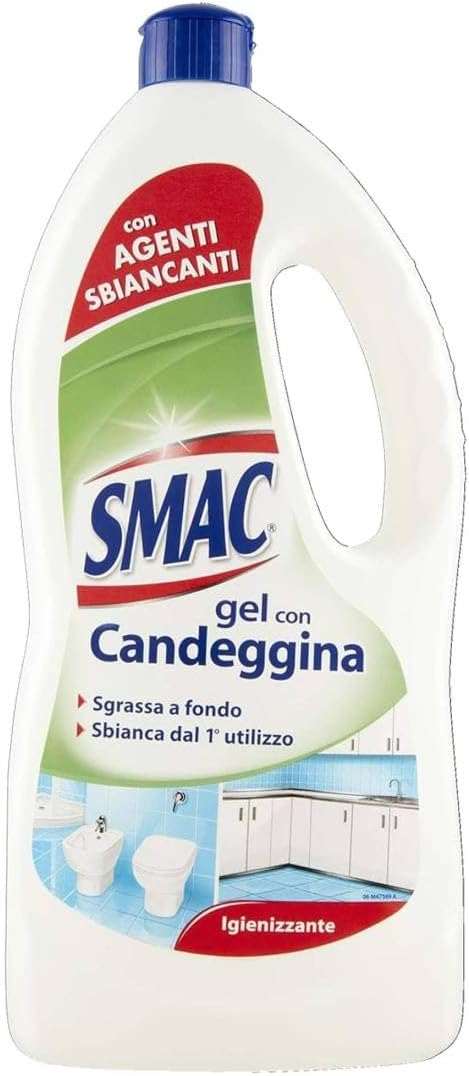 Smac - Detergente Gel Multisuperficie con Candeggina, Azione Igienizzante e Sgrassante, con Agenti Sbiancanti, 850 ml
