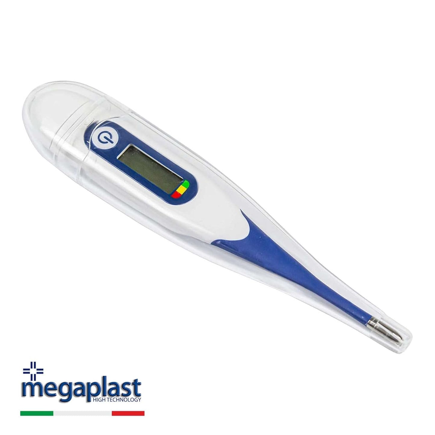 Termometro digitale con punta flessibile e indicatore cromatico, per misurazione febbre, schermo LCD e indicatore sonoro, rilevazione rapida in 30 secondi