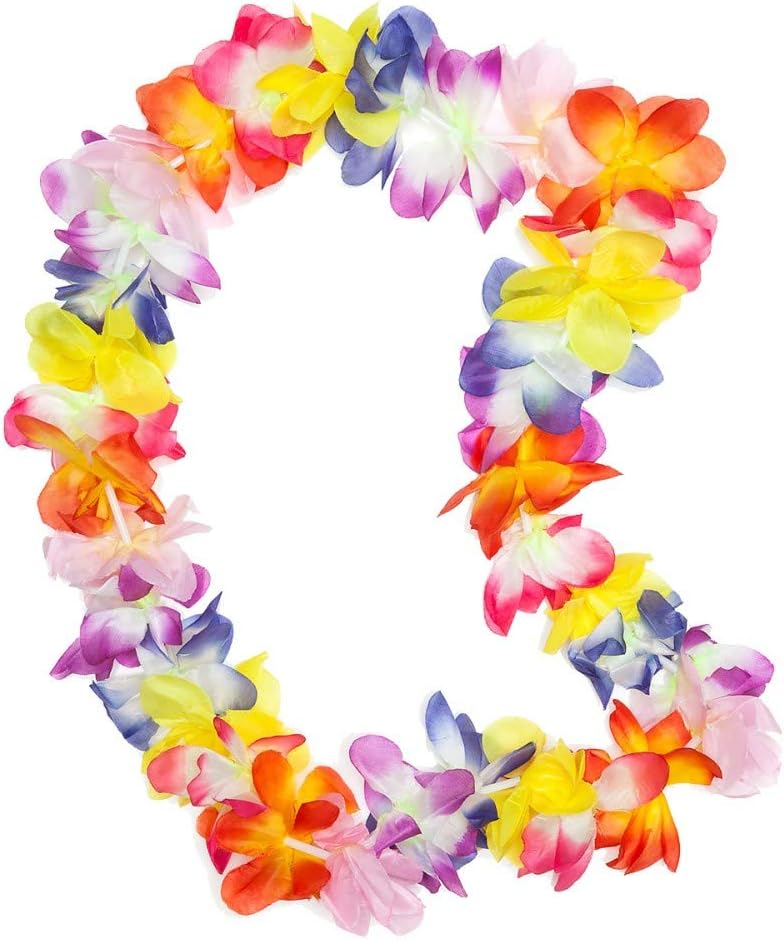 🌺 Collana Hawaiana Colorata – Set da 10 Pezzi (100 cm)