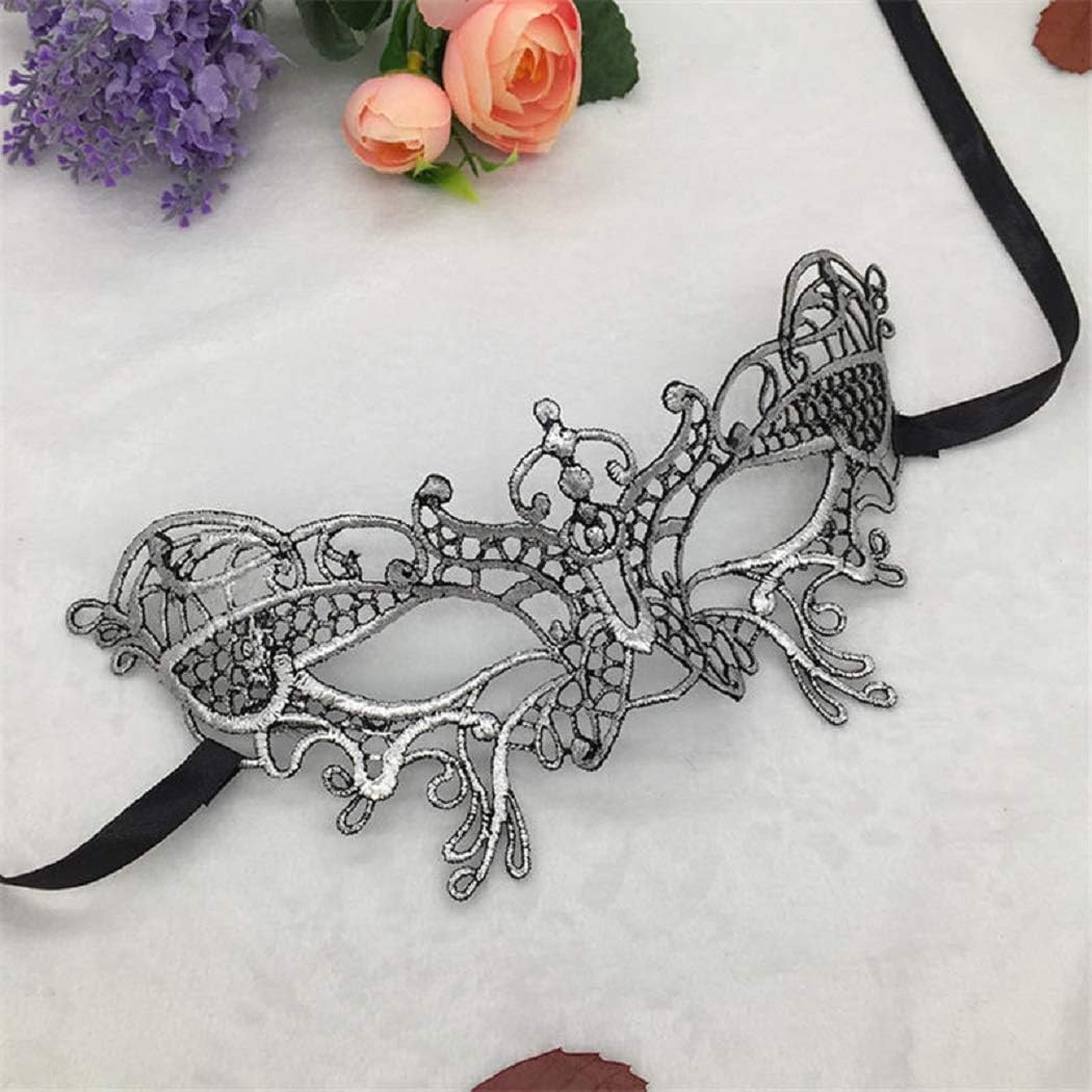 MASCHERA DONNA in Pizzo SILVER, Maschera da Ballo Donna, per Halloween, Carnevale, party