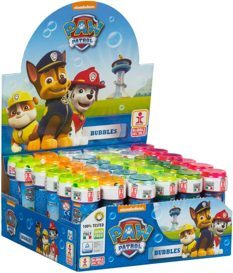 Bolle Di Sapone bambini regalo gadget compleanno Flacone 60 Ml 36 PEZZI Paw Patrol