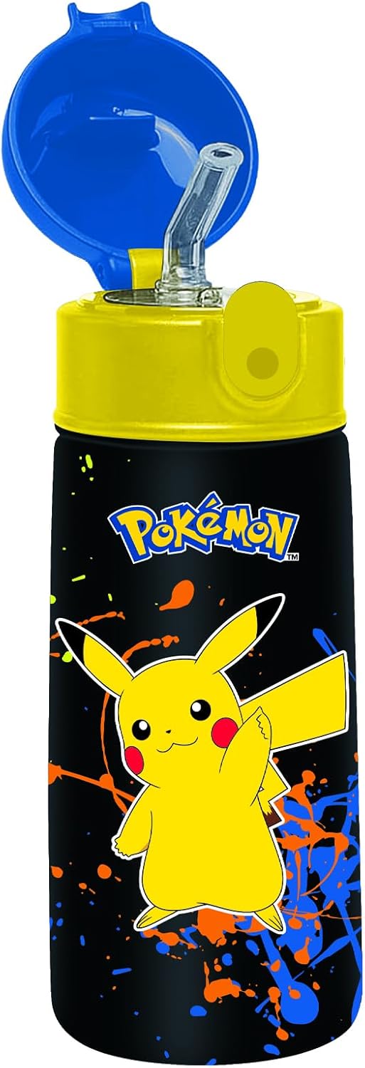 Borraccia realizzata per POKEMON, Borraccia Termica in Acciaio Inox Interno Esterno, Mantenimento Temperatura fino a 24h, Borraccia Scuola Bambino - Bottle Termica
