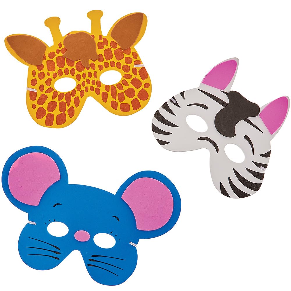 Maschere di gommapiuma di animali - Confezione da 10 pezzi di costumi fai da te per bambini, accessori per il gioco di finzione