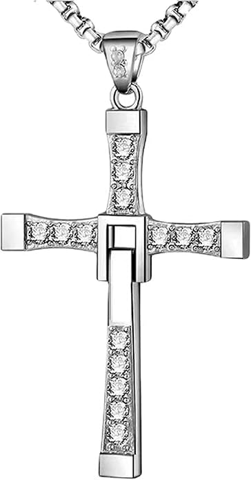 Collana fast and furious crocifisso Film Dominic Toretto Croce con Strass Brillanti