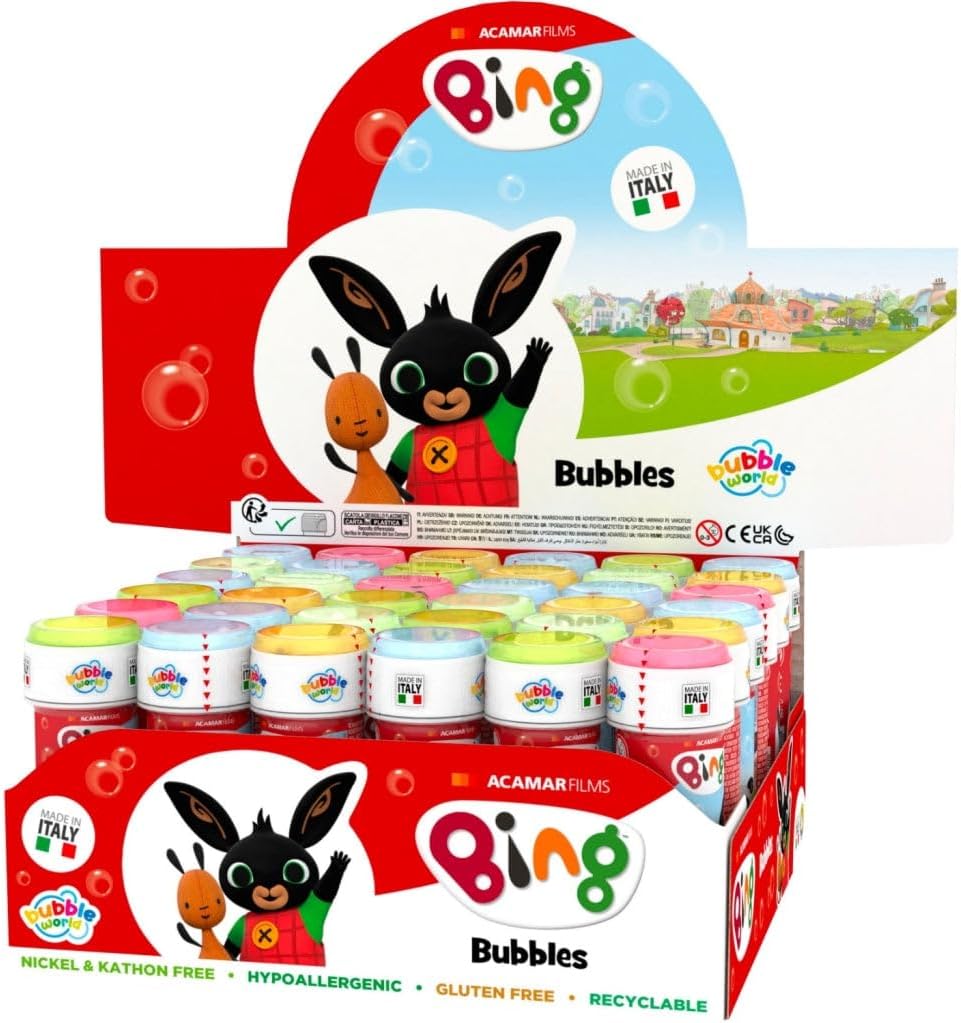 Bolle Di Sapone bambini regalo gadget compleanno Flacone 60 Ml 36 PEZZI BING