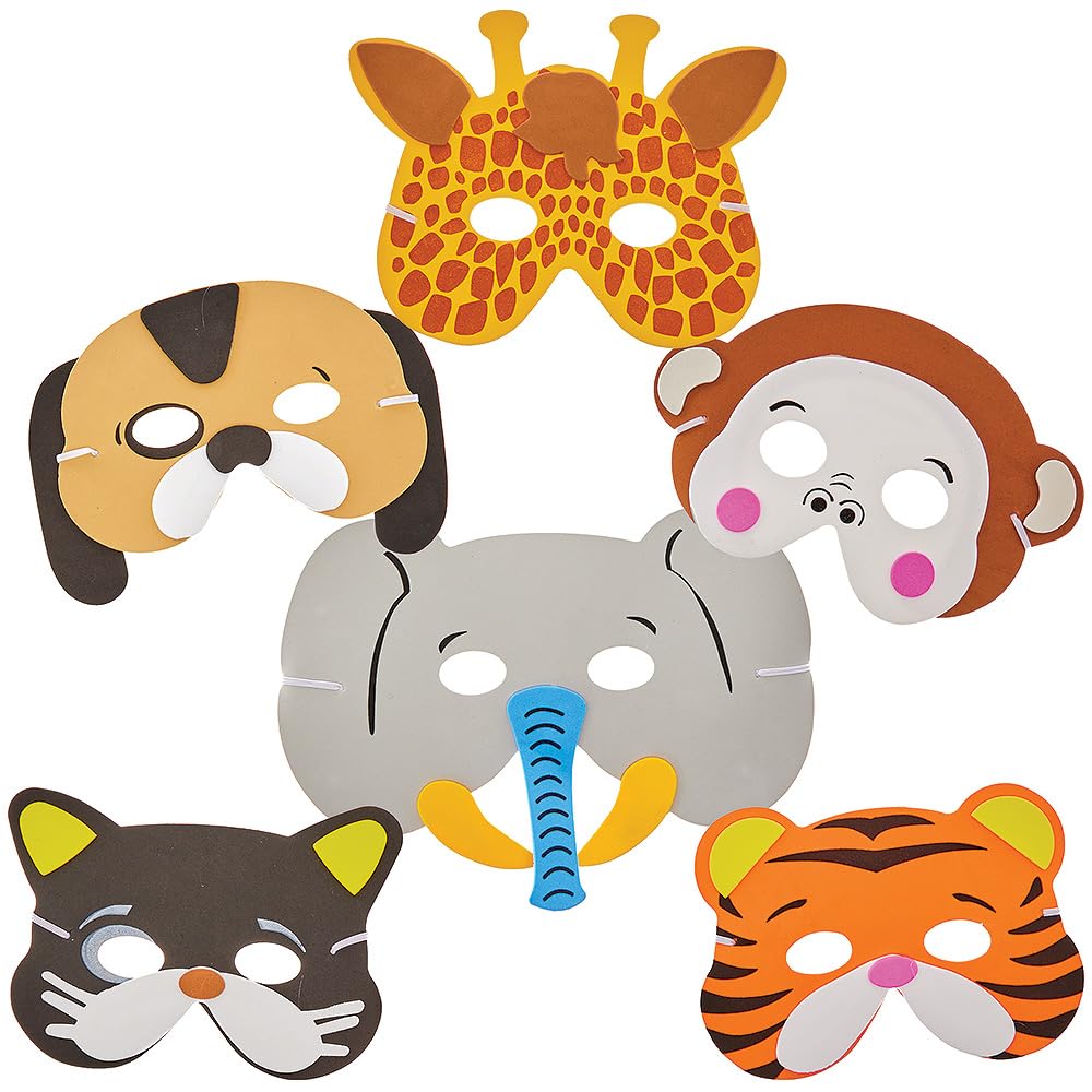 Maschere di gommapiuma di animali - Confezione da 10 pezzi di costumi fai da te per bambini, accessori per il gioco di finzione