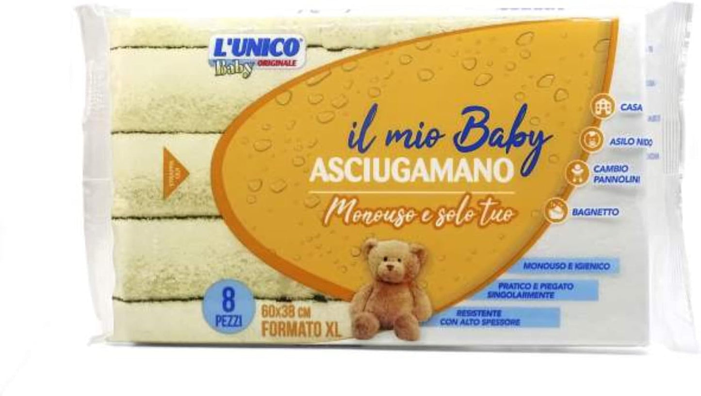 Asciugamano monouso per bambini 3 confezioni da 8 PEZZI