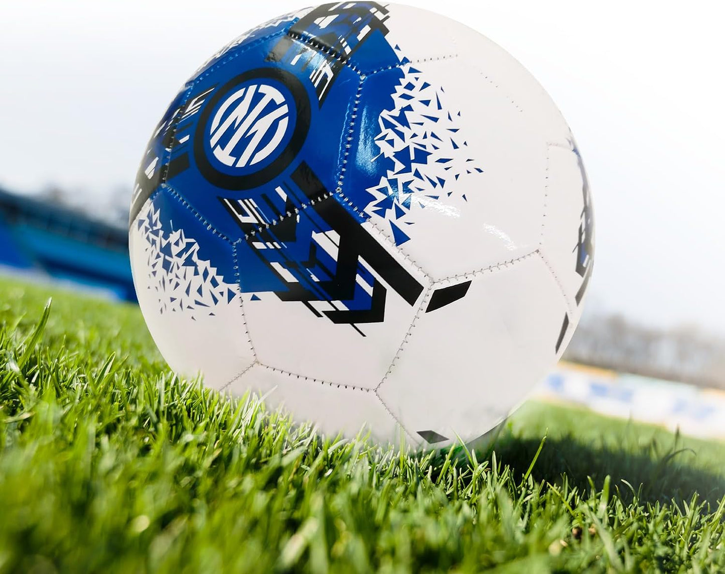 Pallone da Calcio Cucito INTER - Prodotto Ufficiale - misura 5 - 300 g - Bianco/Blu/Nero