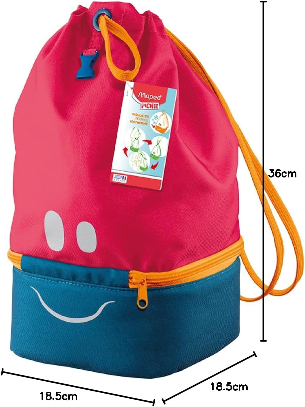 Borsa termica per il pranzo per bambini con maniglia di trasporto - Parte inferiore isolata - Borsa termica per il pranzo - Rosa Maped Picnik Concept Kids