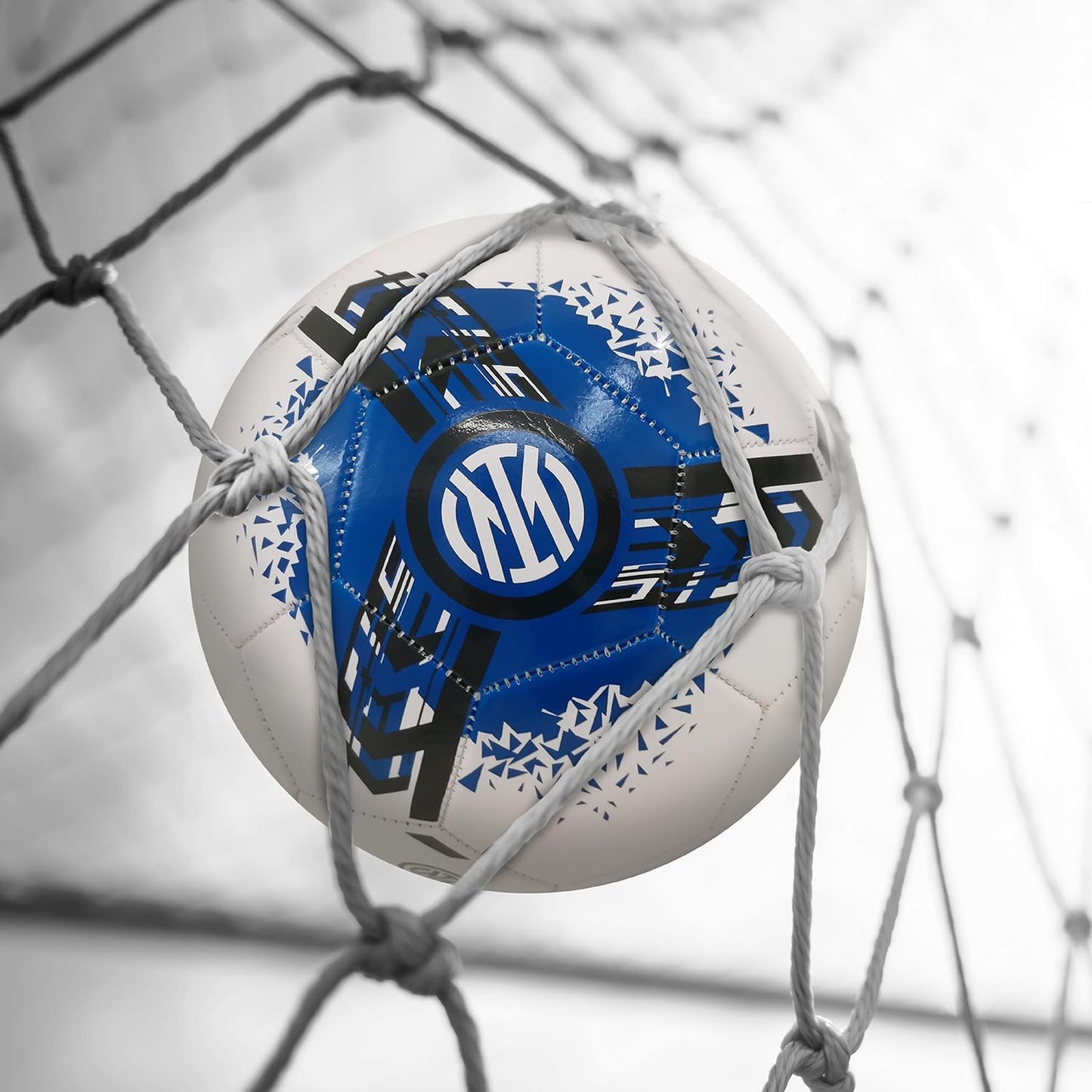 Pallone da Calcio Cucito INTER - Prodotto Ufficiale - misura 5 - 300 g - Bianco/Blu/Nero