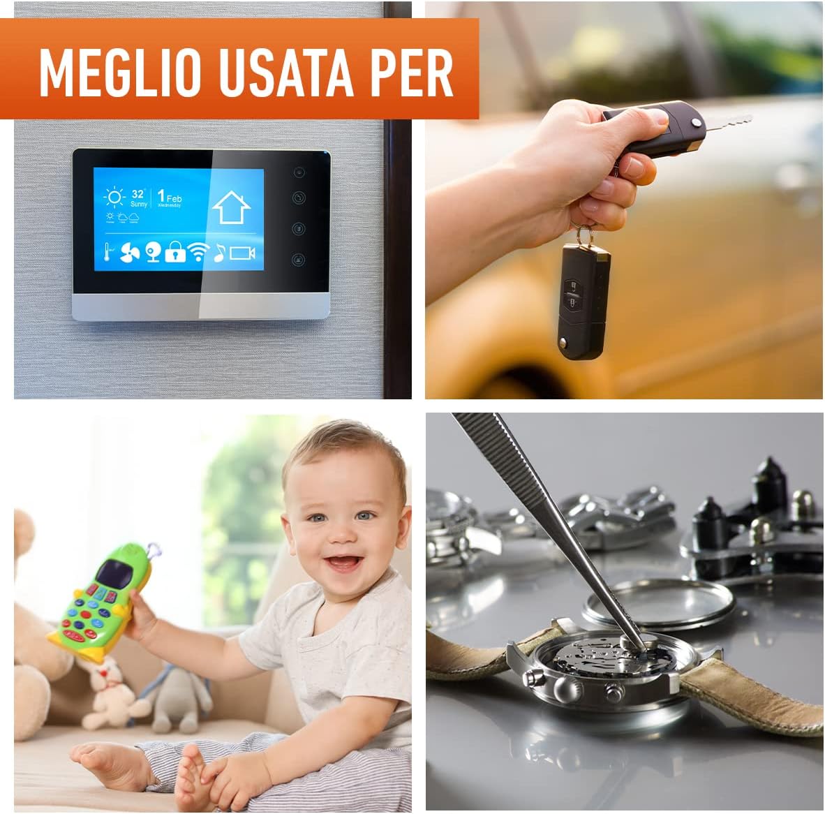 batteria panasonic cr2025 3v Micropile al Litio, Argento (2 Pezzi)