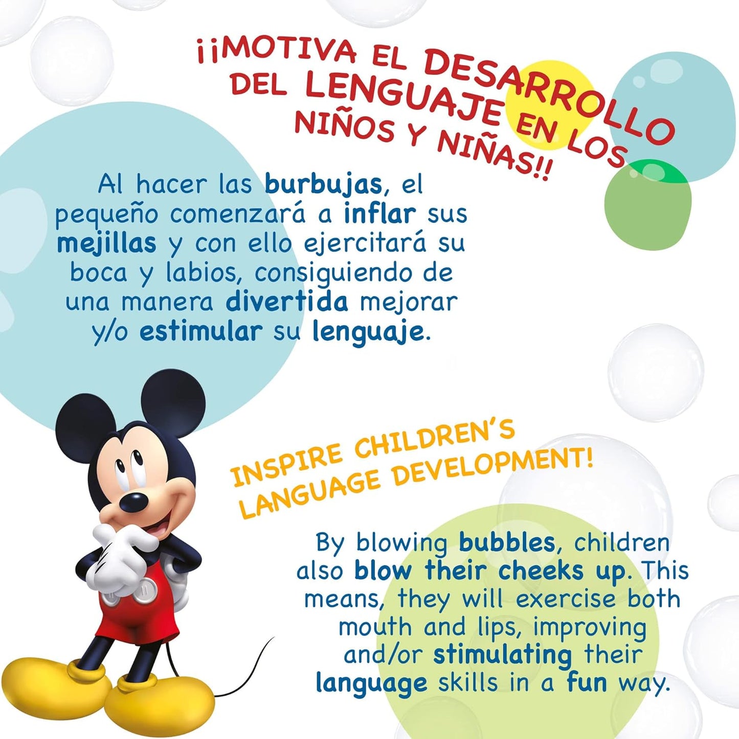 Bolle Di Sapone bambini regalo gadget compleanno Flacone 60 Ml 36 PEZZI Mickey & Friends Topolino Mickey Mouse
