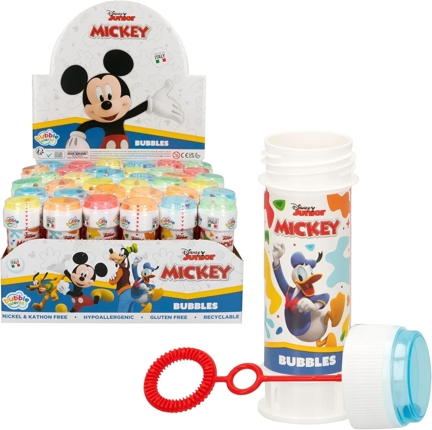 Bolle Di Sapone bambini regalo gadget compleanno Flacone 60 Ml 36 PEZZI Mickey & Friends Topolino Mickey Mouse