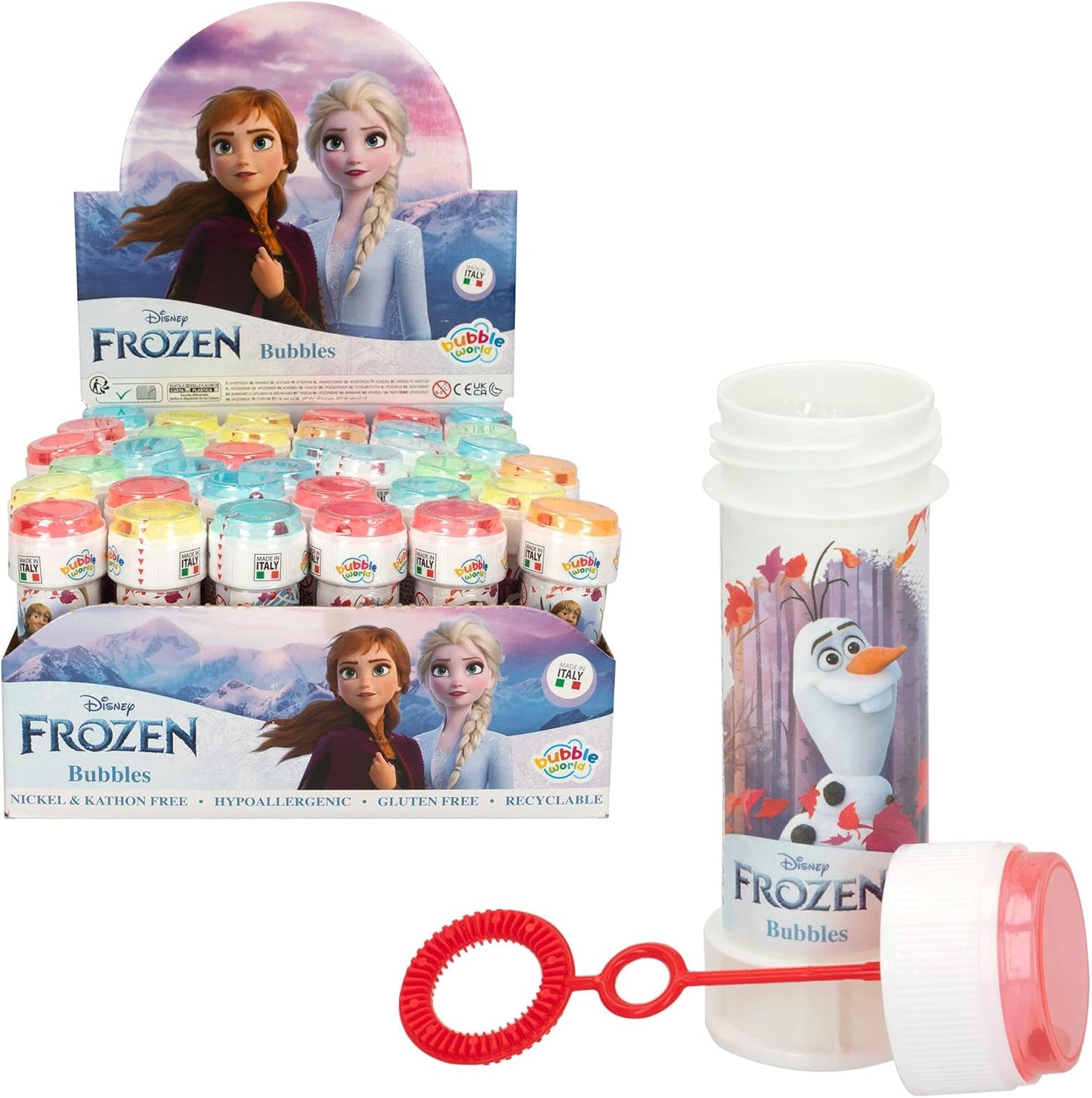 Bolle Di Sapone bambini regalo gadget compleanno Flacone 60 Ml 36 PEZZI Frozen