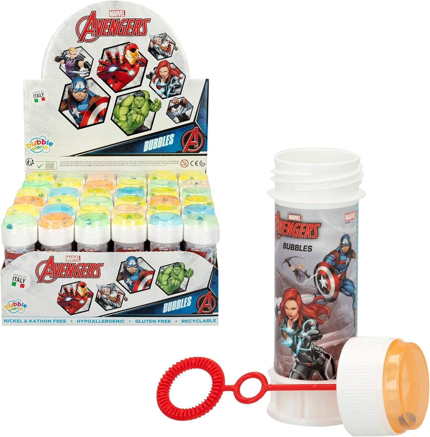 Bolle Di Sapone bambini regalo gadget compleanno Flacone 60 Ml 36 PEZZI Avengers