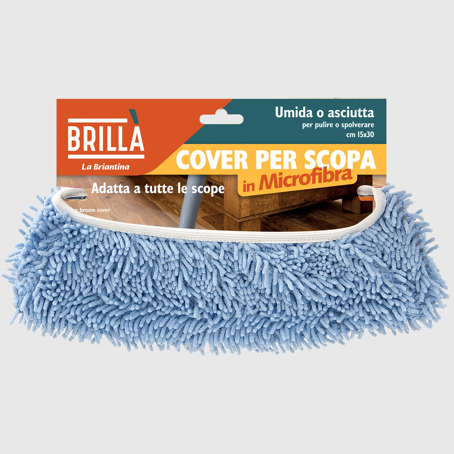 Cover per Scopa 15x30 cm – in Microfibra Azzurra | Pulizia Profonda Senza Graffi!