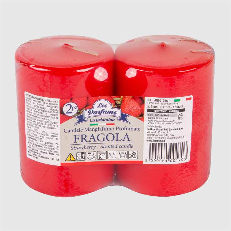 CANDELA CERO MANGIA FUMO 2 pz - Fragola