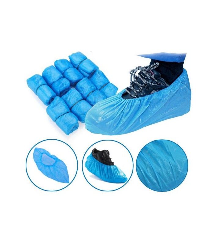 COPRISCARPE IN POLIETILENE AZZURRO PZ. 100 X PISCINA