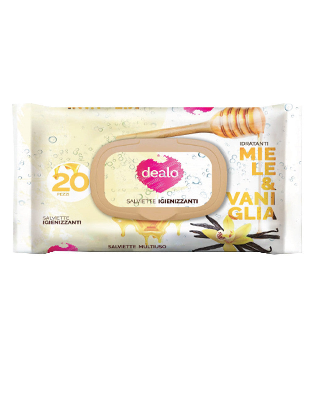 Salviette baby Miele e Vaniglia igienizzanti 3 CONFEZIONI DA 20 PZ