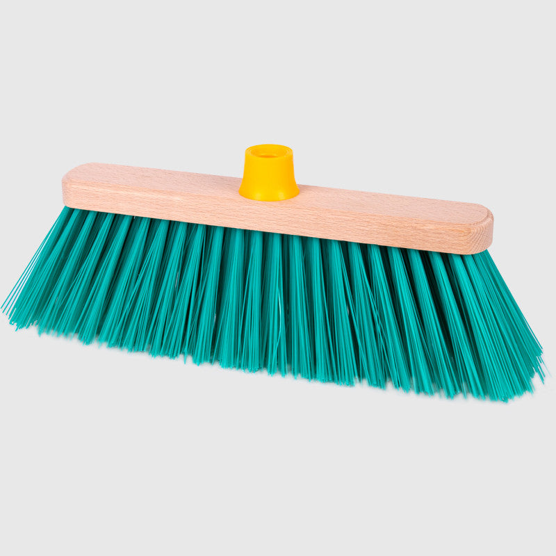 Esterno Cortile per Giardini e Pavimentazioni Ruvide, con Setole Rigide, Larghezza 18.5 cm, Attacco del Manico Universale