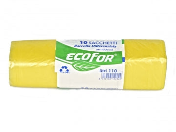 SACCHETTO ECOFLOR 70X110 GIALLO ANTIGOCCIA 10PZ