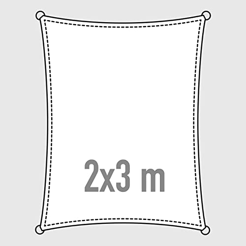 La Briantina Tenda a Vela Effetto Foglia per Ombreggiare Giardini e Terrazze, Colore Bianco, Rettangolare 2x3 m.