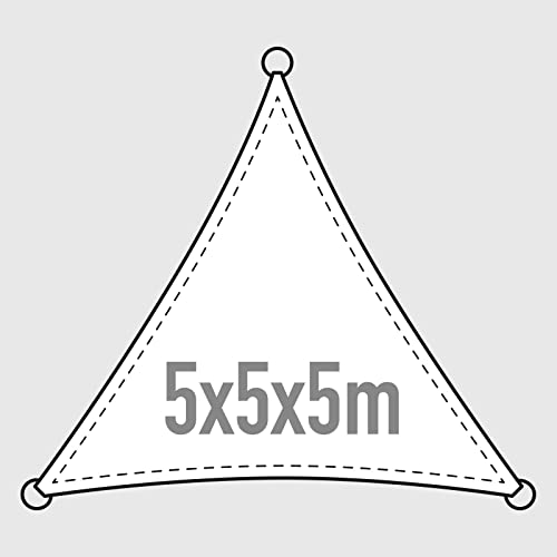 La Briantina Tenda a Vela Ombreggiante Triangolare per Giardini e Terrazze, 5x5x5 m Colore Bianco
