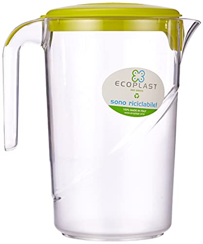 Caraffa Ecoplast 1,5L con Coperchio – Indistruttibile, Colorata, Made in Italy 🇮🇹