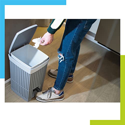Ecoplast, Pattumiera a Pedale, Resistente. Ideale per la Cucina o l'Ufficio,Colore Antracite, 20 lt, Made in Italy
