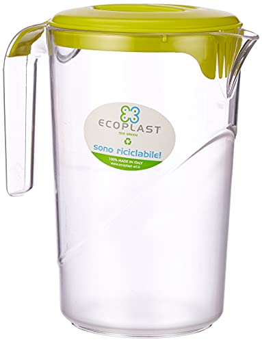 Caraffa Ecoplast 1,5L con Coperchio – Indistruttibile, Colorata, Made in Italy 🇮🇹