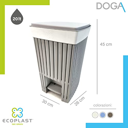 Ecoplast, Pattumiera a Pedale, Resistente. Ideale per la Cucina o l'Ufficio,Colore Antracite, 20 lt, Made in Italy