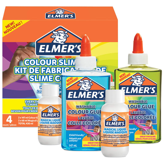 Elmer's Kit Slime Traslucido 4 Pezzi Colla Blu Verde + Magical Liquid – immagine principale