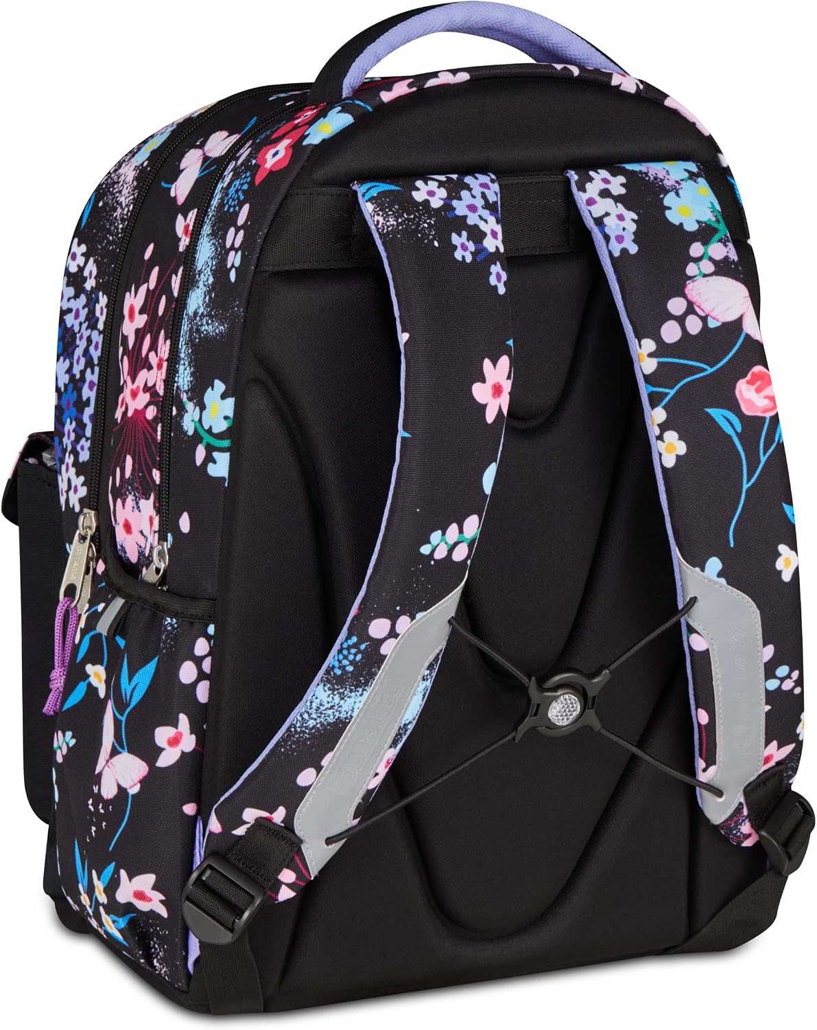 Mitama Zaino Scuola M-Power TrendyFlowers 30L Triplo Scomparto con Schienale EVA Foam, Sistema Auto Adjust, Spallacci…