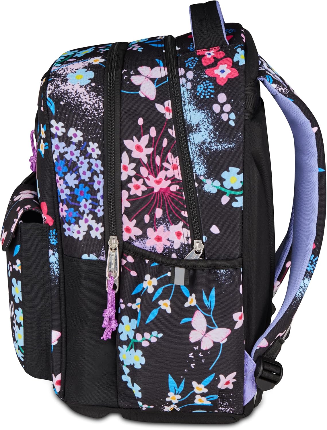 Mitama Zaino Scuola M-Power TrendyFlowers 30L Triplo Scomparto con Schienale EVA Foam, Sistema Auto Adjust, Spallacci…