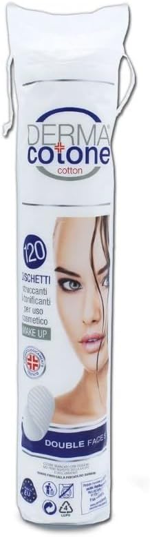 DermaCotone Dischetti Levatrucco 120 Pz, 100% Puro Cotone, Viso e Occhi – immagine principale