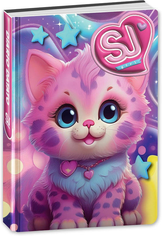 SJ Gang Diario Scuola 10 Mesi Gattino Rosa 14x20,6 con Stickers – immagine principale