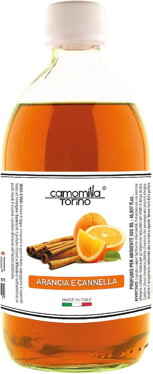Ricarica per Diffusore a Bastoncini 1 Litro – Arancia & Cannella 🍂 | Profumo per Ambienti Made in Italy ✨ Calore, Armonia e Autenticità